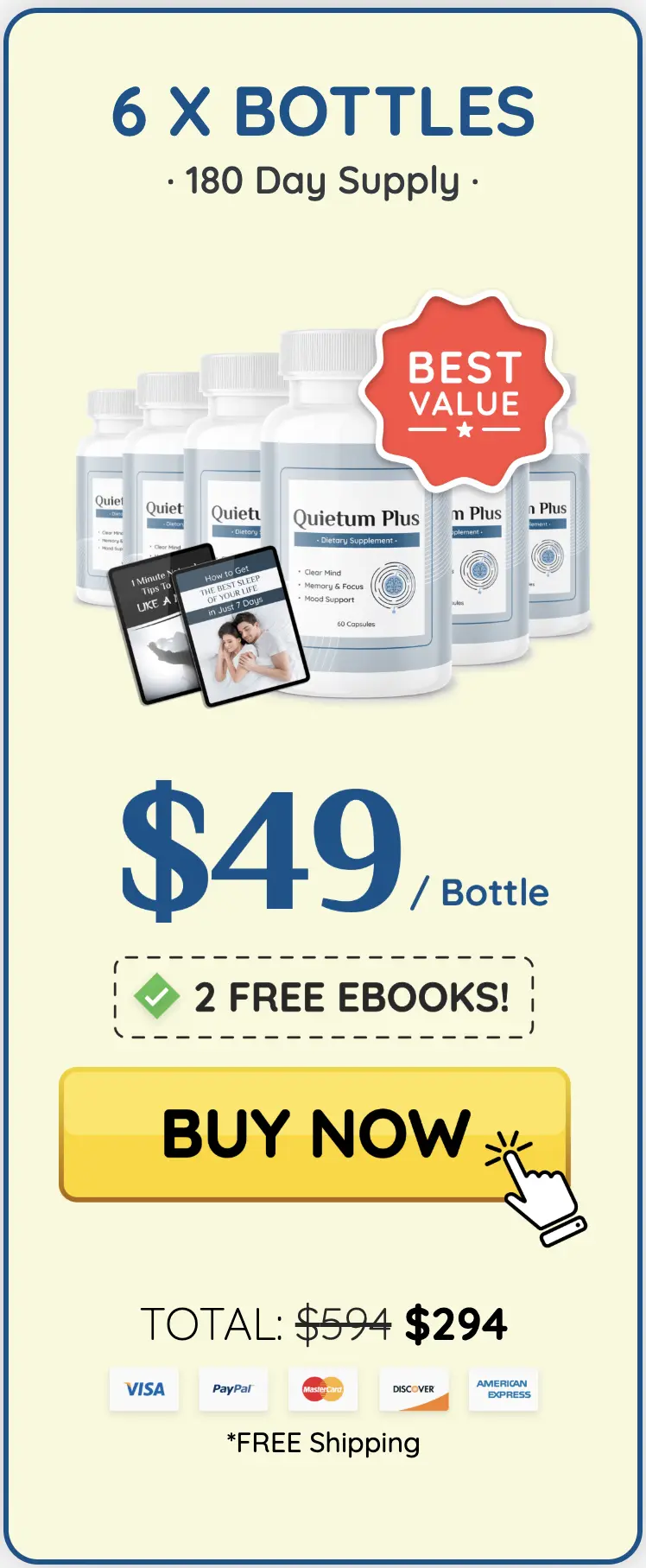 Quietum Plus 6 bottles